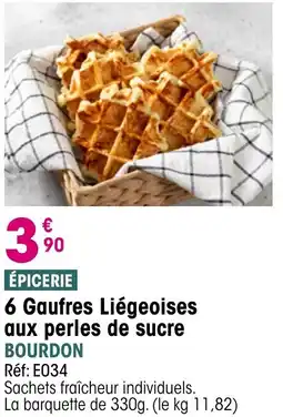 Croque Gel 6 gaufres liégeoises aux perles de sucre bourdon offre
