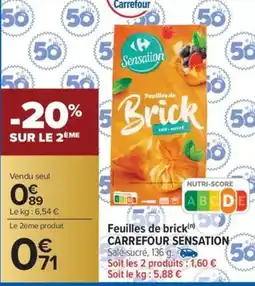 Carrefour Market Feuilles de brick carrefour sensation offre