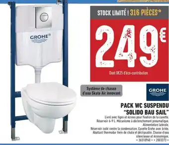 Pack wc suspendu solido bau sail