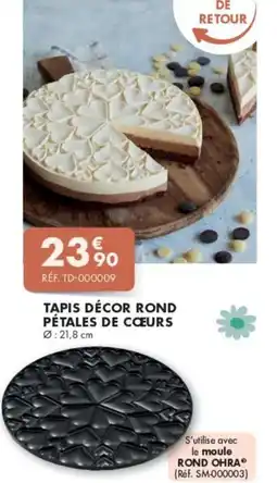 Guy Demarle Tapis décor rond pétales de coeurs offre