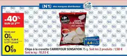 Carrefour Chips à la crevette CARREFOUR SENSATION 75 g offre