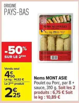 Carrefour NEMS MONT ASIE offre