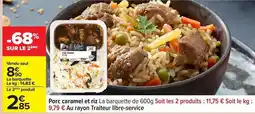 Carrefour Porc caramel et riz offre
