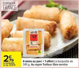 Carrefour 4 nems au porc + 1 offert offre
