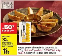 Carrefour Gyoza poulet citronelle offre