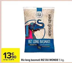 Carrefour Riz long basmati RIZ DU MONDE 5 kg offre