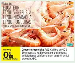 Carrefour Crevette rose cuite ASC offre