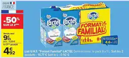 Carrefour Lait U.H.T. Format Familial LACTEL offre
