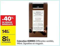 Carrefour Coloration KORRES offre