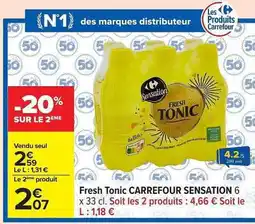 Carrefour Fresh Tonic CARREFOUR SENSATION 6 x 33 cl offre