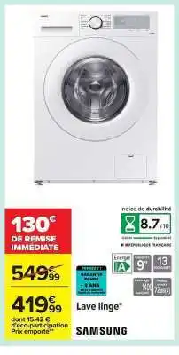 Carrefour Lave linge Samsung offre