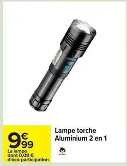 Carrefour Lampe torche Aluminium 2 en 1 offre