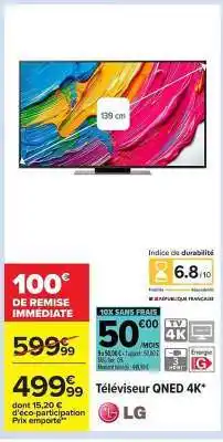 Carrefour Téléviseur QNED 4K LG offre