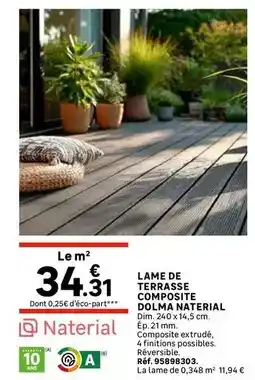 Leroy Merlin Naterial - lame de terrasse composite do.ma natale offre