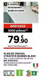 Leroy Merlin Plan de travail stratifie marbre blanc offre