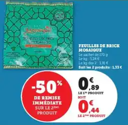 Super U Feuilles de brick mosaique offre
