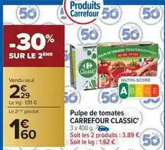Carrefour Drive Carrefour classic - pulpe de tomates offre