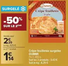 Carrefour Drive Oummi - crêpe feuilletée surgelée offre