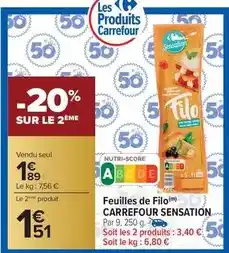 Carrefour Drive Carrefour sensation - feuilles de filo offre