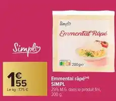 Carrefour Drive Simply - emmental râpé offre