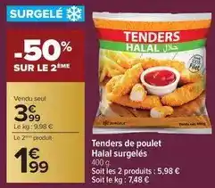 Carrefour Drive Tenders de poulet halal surgelés offre