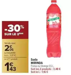 Carrefour Drive Mirinda - soda offre