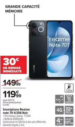 Carrefour Drive Realme - smartphone 7g noir offre