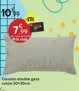 Maxi Bazar Coussin double gaze coton 50x30cm offre