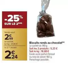 Carrefour Drive Biscuits ronds au chocolat offre