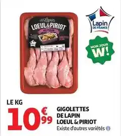 Auchan Supermarché Loeul & piriot - gigolettes de lapin offre