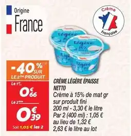 Netto Netto - crème légère épaisse offre