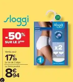 Carrefour Market Sloggi - le lot de 2 slips offre