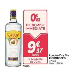 Promocash Gordon's - london dry gin offre