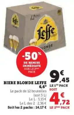 Super U Biere blonde leffe 6.6 offre
