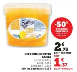 Hyper U Citrons confits samia offre