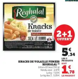 Hyper U Knacks de volaille fumees reghalal offre