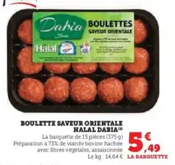 Hyper U Boulette saveur orientale halal dabia offre