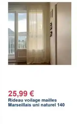 Décor Discount Rideau voilage mailles marseillais uni naturel offre