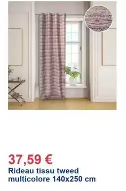 Décor Discount Rideau tissu tweed multicolore offre