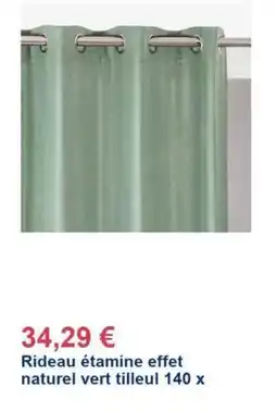 Décor Discount Rideau étamine effet naturel vert tilleul offre