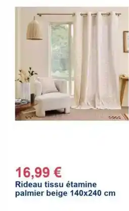 Décor Discount Rideau tissu étamine palmer beige offre