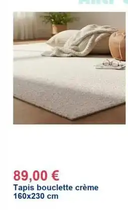Décor Discount Tapis bouclette crème 160x230 cm offre