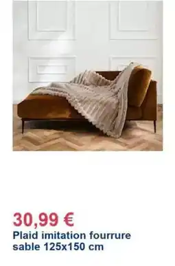Décor Discount Plaid imitation fourrure sable offre