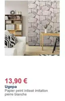 Décor Discount Papier peint intissé imitation pierre blanche offre