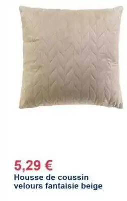Décor Discount Housse de coussin velours fantaisie beige offre