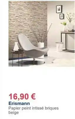 Décor Discount Papier peint intissé briques beige offre
