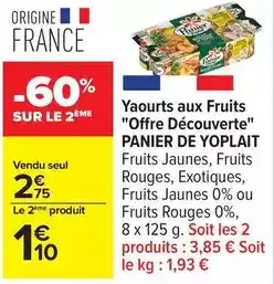 Carrefour Drive Yoplait - yaourts aux fruits offre découverte panier offre