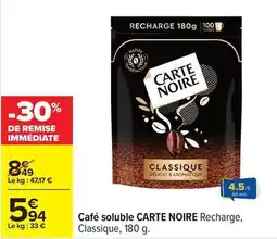 Carrefour Drive Carte noire - café soluble offre