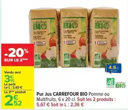 Carrefour Drive Carrefour - bio pur jus offre