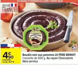 Carrefour Drive Mars - boudin noir aux pommes offre